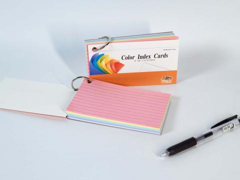 Index cards with lines